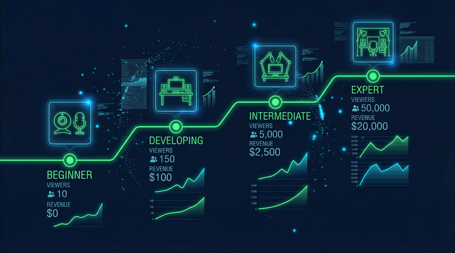 主播成长进化路径数据可视化 - 流量密码